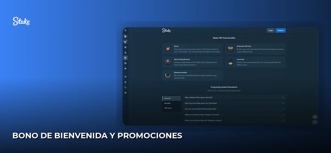 Bono de bienvenida y promociones