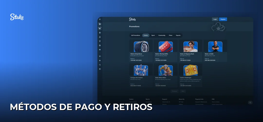 Métodos de pago y retiros